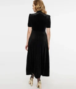 Audrey K Black Velvet Taboo Maxi Dress