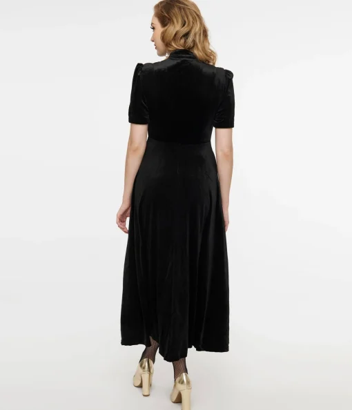 Audrey K Black Velvet Taboo Maxi Dress
