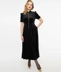 Audrey K Black Velvet Taboo Maxi Dress