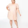 Baby Pink Sequin Asymmetrical Shift Dress