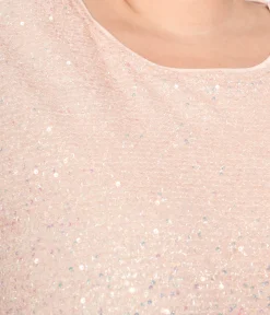 Baby Pink Sequin Asymmetrical Shift Dress