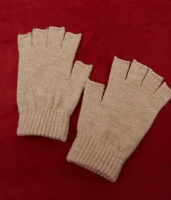 Banned Cream Snow Season Fingerless Gloves