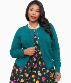 Banned Plus Size 1950s Green Katie Cardigan