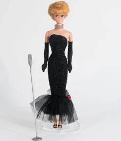 Barbie™ x Unique Vintage Black Solo In The Spotlight Strapless Wiggle Dress