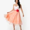 Barbie™ x Unique Vintage Peaches N Cream Chiffon Dress