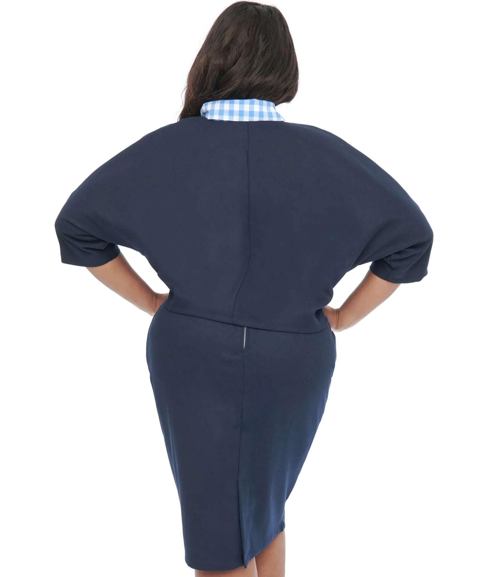 Barbie x Unique Vintage Plus Size 1950s Navy Barbie Commuter Set Box Coat