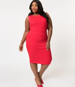 Barbie x Unique Vintage Plus Size Red Matinee Fashion Sheath Dress & Jacket
