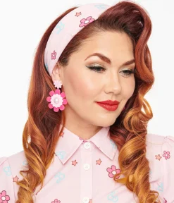 Barbie x Unique Vintage 1970s Pink Barbie Print Hair Scarf