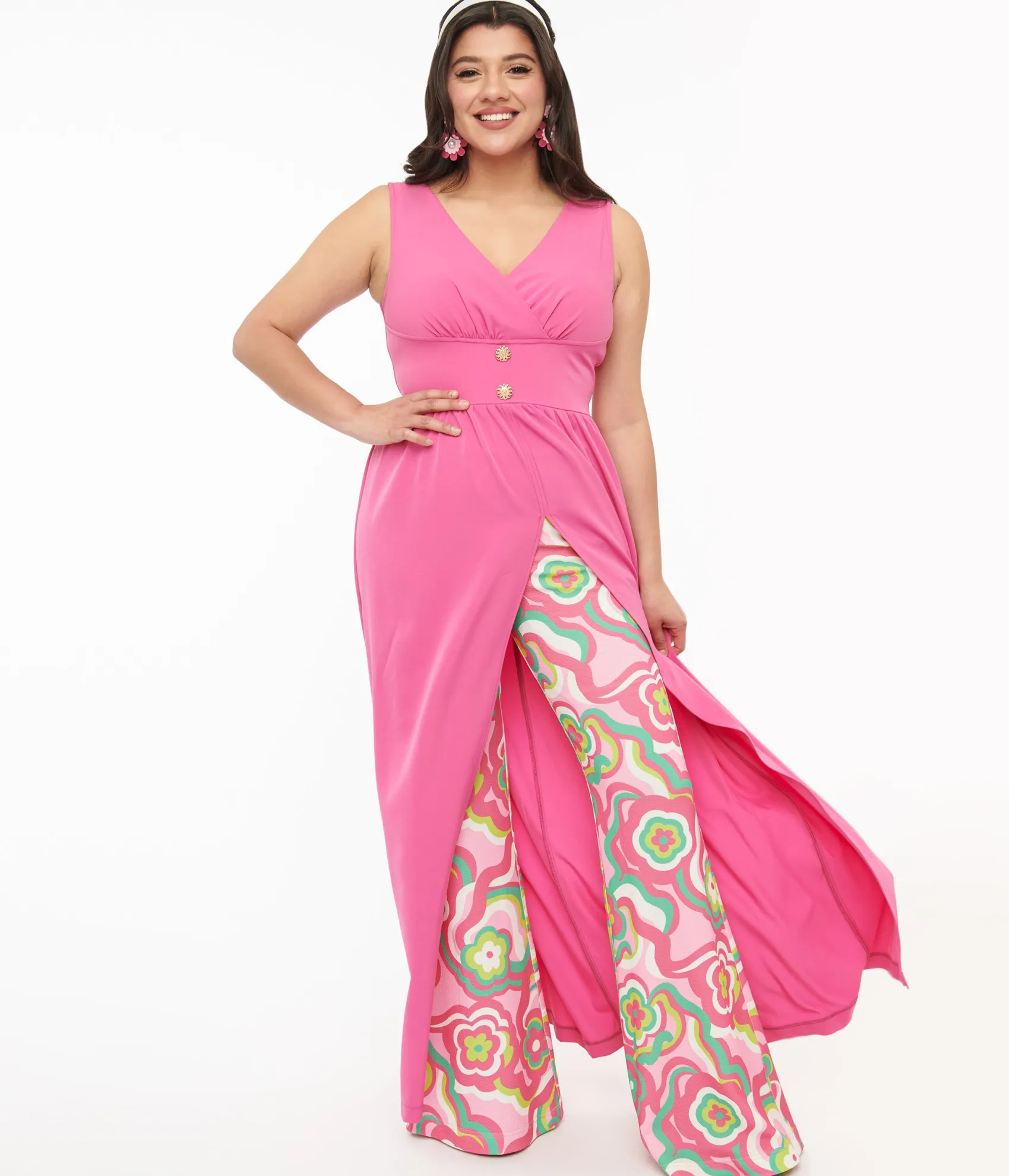 Barbie x Unique Vintage 1970s Pink Evening In House Coat