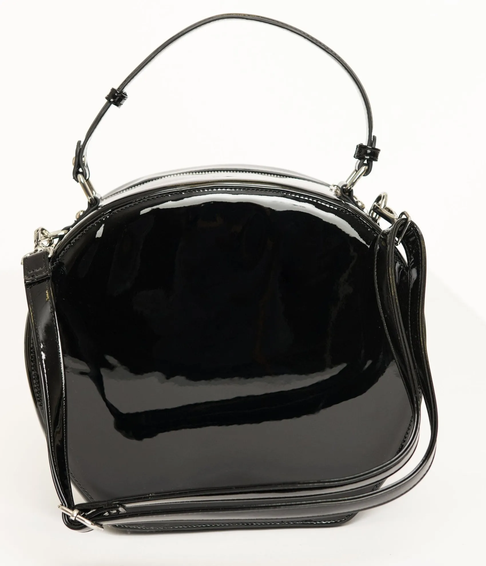 Barbie x Unique Vintage 1960s Black Leatherette Circle Bag