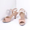 Beige Patent Leather Belle Sandal Pump