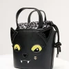 Betsey Johnson Black Gimmie Candy Cat Bucket Bag