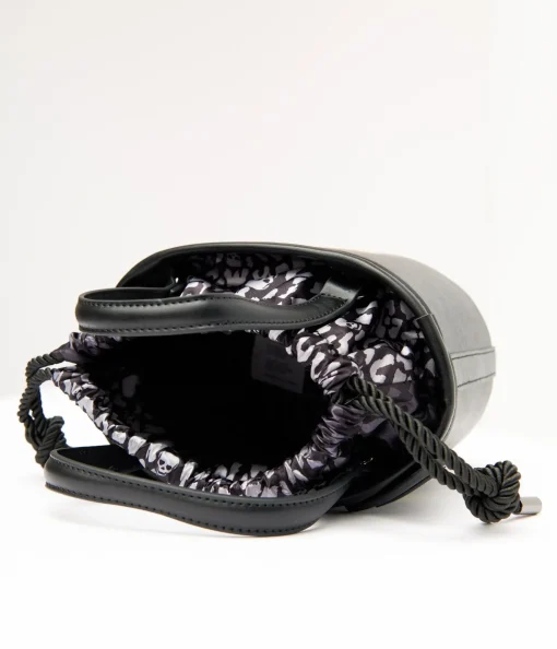 Betsey Johnson Black Gimmie Candy Cat Bucket Bag