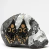 Black & Gold Lunar Reflections Beaded Earrings