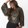 Black & Gold Sequin Shimmer Blouse