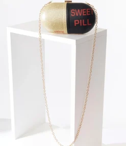 Black & Gold Sweet Pill Handbag