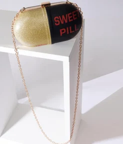 Black & Gold Sweet Pill Handbag