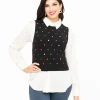 Black & Multicolor Polka Dot Sweater Vest