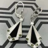 Black & Silver Rhinestone Deco Earrings