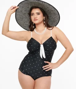 Black & White Dot One Piece Swimsuit