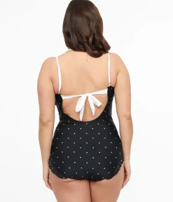 Black & White Dot One Piece Swimsuit