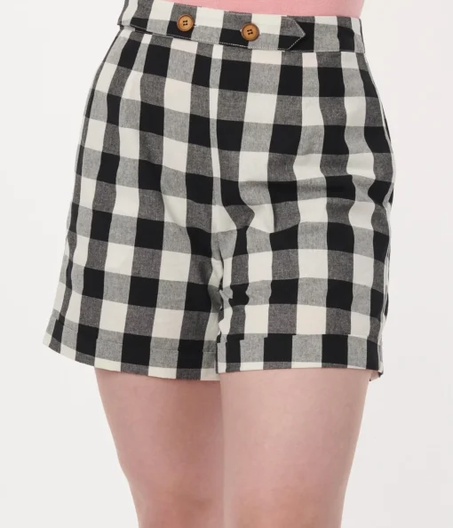 Black & White Gingham Cruise Ship Shorts