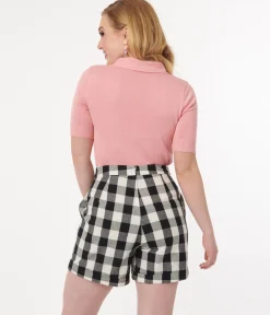Black & White Gingham Cruise Ship Shorts