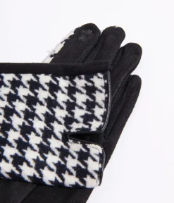 Black & White Houndstooth Gloves