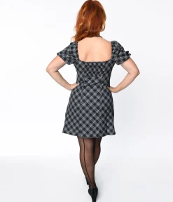 Black & White Plaid Juliet Shift Dress