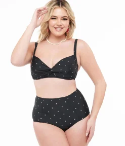 Black & White Polka Dot Two Piece Swim Set