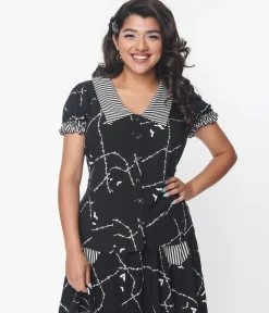 Black & White Stitches Blouse