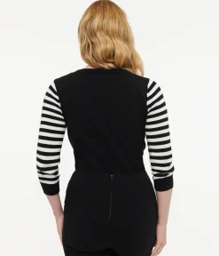 Black & White Stripe Knit Kitty Sweater