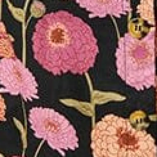 Black & Zinnia Floral Fit & Flare Dress