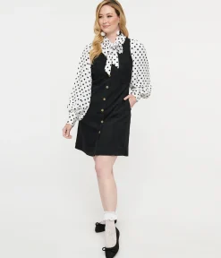 Black Button Up Fit & Flare Dress