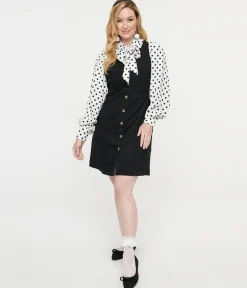 Black Button Up Fit & Flare Dress