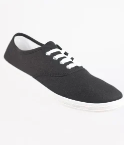 Black Canvas Ladies Sneakers