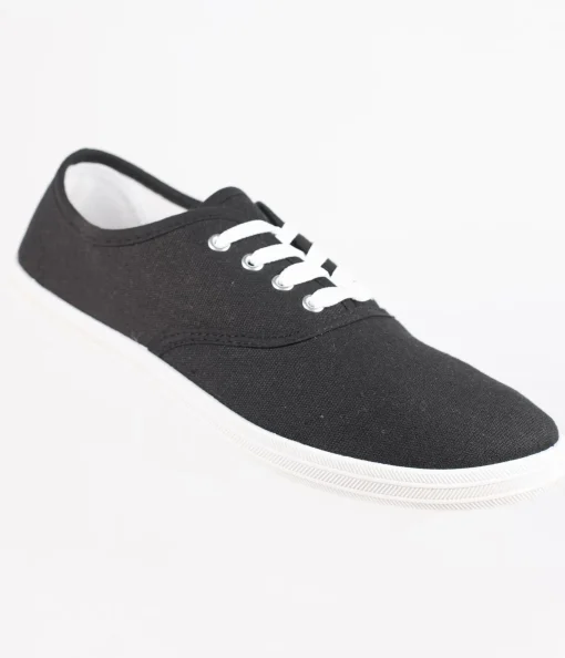 Black Canvas Ladies Sneakers