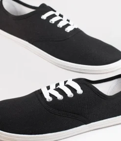 Black Canvas Ladies Sneakers