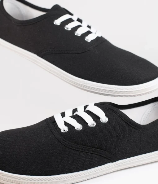 Black Canvas Ladies Sneakers
