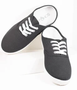 Black Canvas Ladies Sneakers