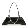 Black Chain & Rhinestone Accented Unique Handbag