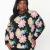 Black Floral Pullover Sweater