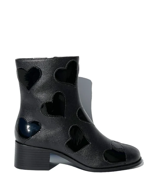 Black Heart to Heart Ankle Boot