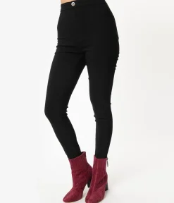 Black High Waist Cigarette Pants