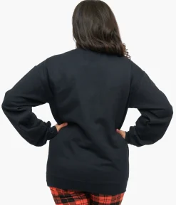 Black Homebody Skeleton Crewneck Sweater