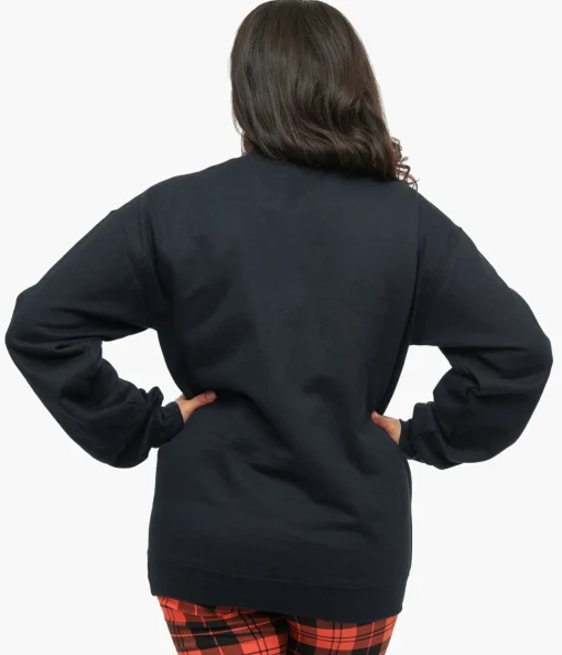 Black Homebody Skeleton Crewneck Sweater