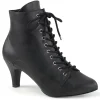 Black Leatherette Heeled Ankle Boots