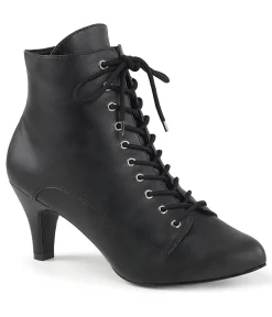 Black Leatherette Heeled Ankle Boots