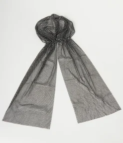Black Mesh & Silver Rhinestone Headscarf