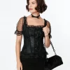 Black Paisley Embossed Renaissance Corset Top